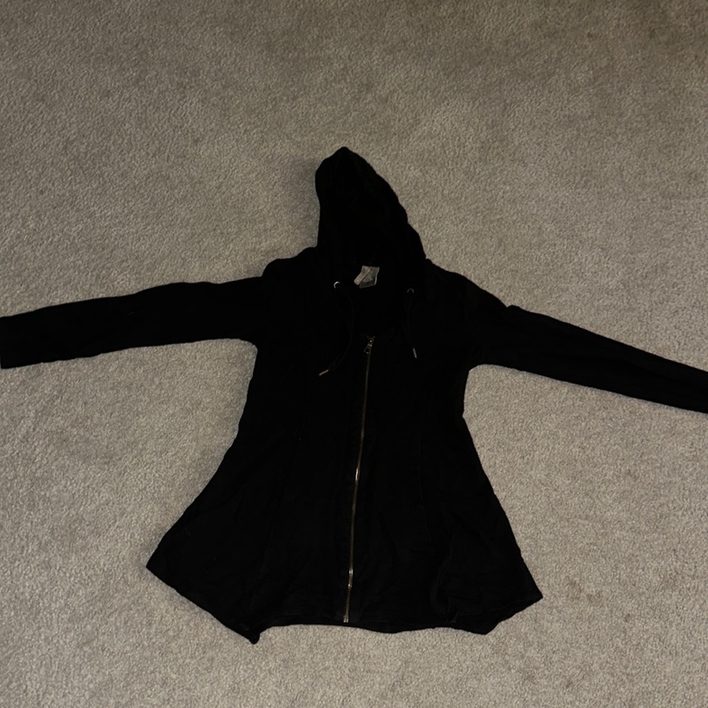 Longer oversized Black hoodie WOMANS Small